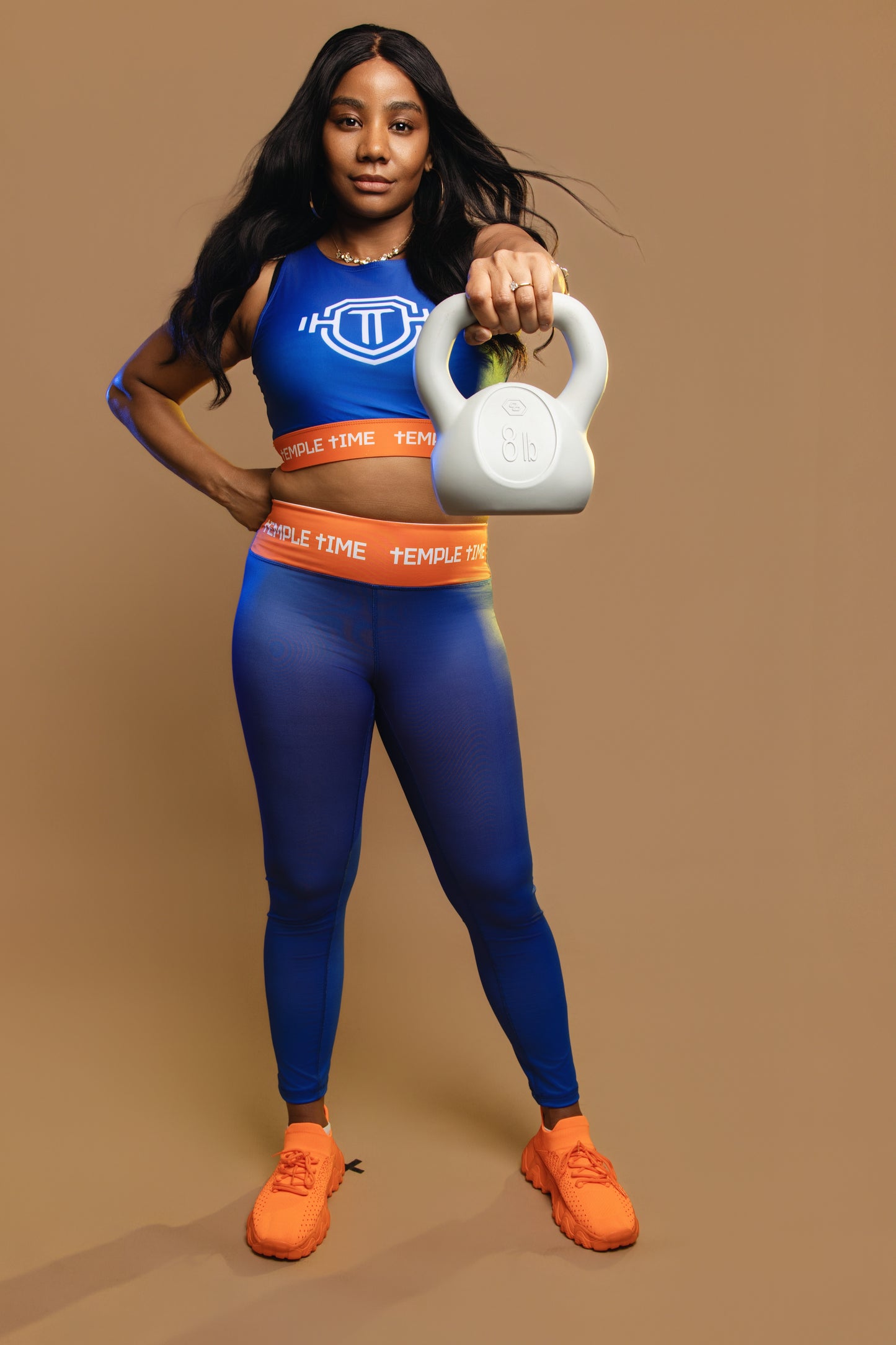 Temple Time Ombré Performance Leggings (Royal Blue to Purple)