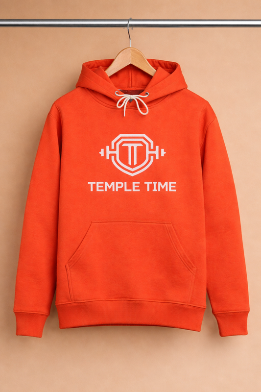 Temple Time Embroidered Hoodie (Orange)