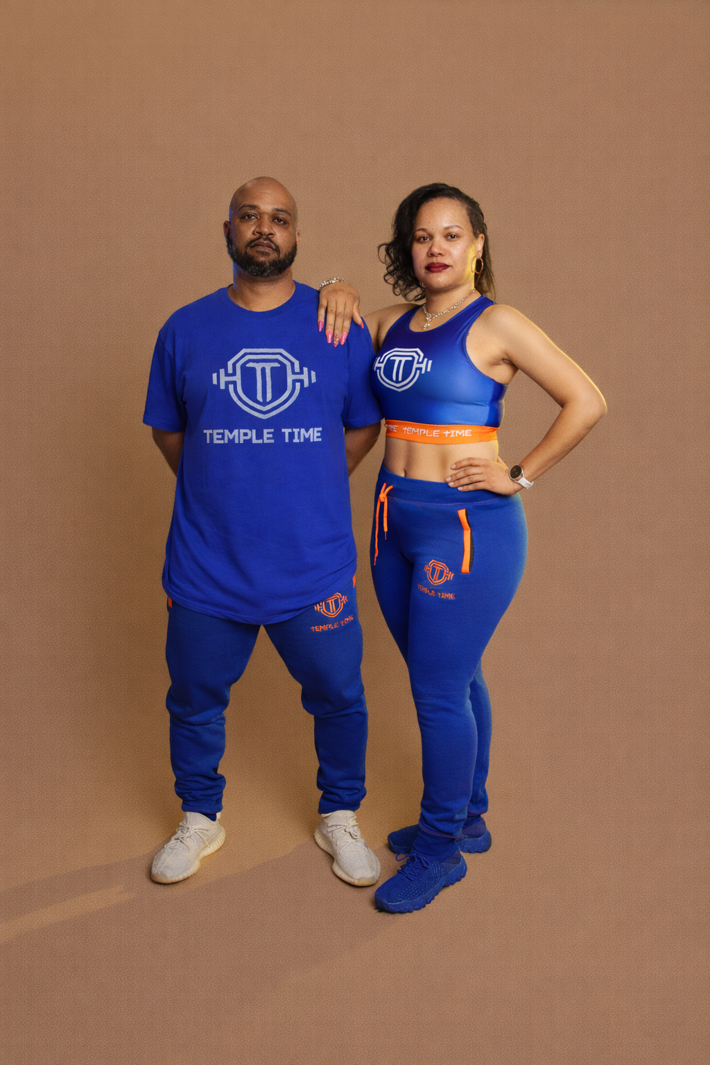 Temple Time Performance Sports Bra (Royal Blue to Purple Gradient)