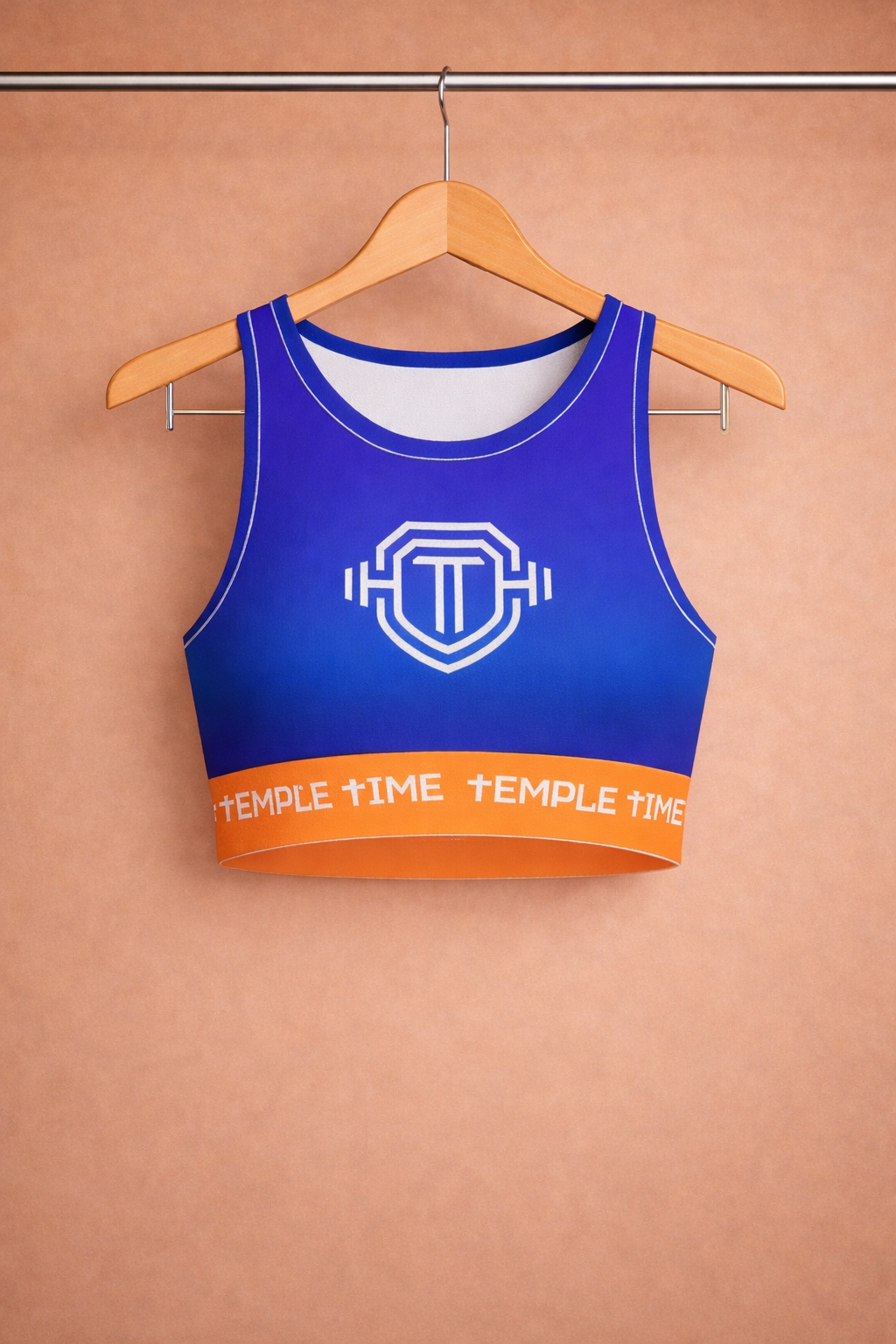 Temple Time Performance Sports Bra (Royal Blue to Purple Gradient)