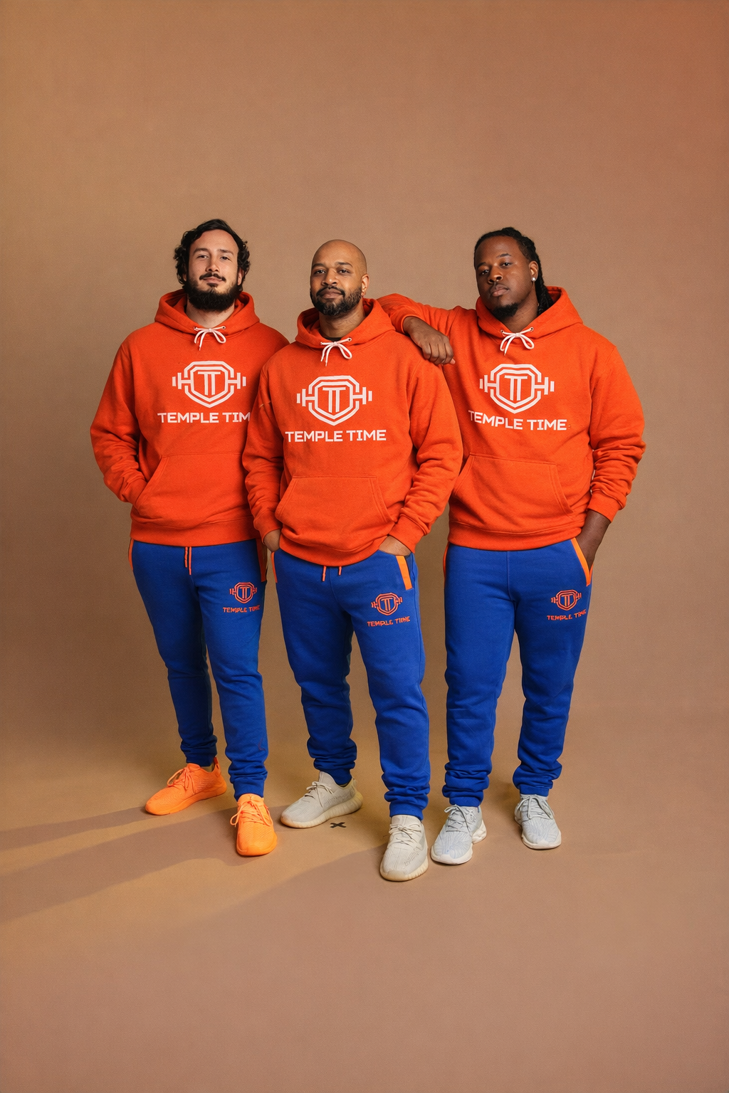 Temple Time Embroidered Hoodie (Orange)