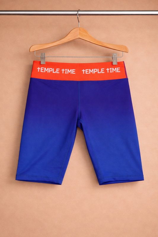 Temple Time Compression Shorts (Blue Ombré)