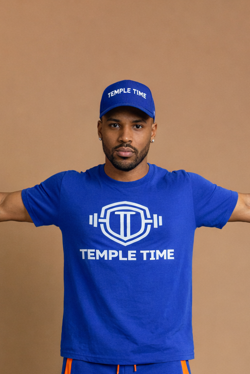 Temple Time Bold Snapback Cap (Royal Blue)